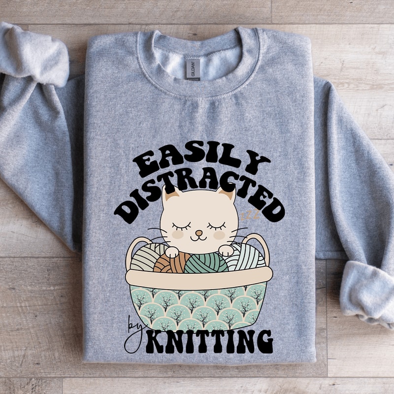 Easily Distracted By Knitting Sweatshirt 0