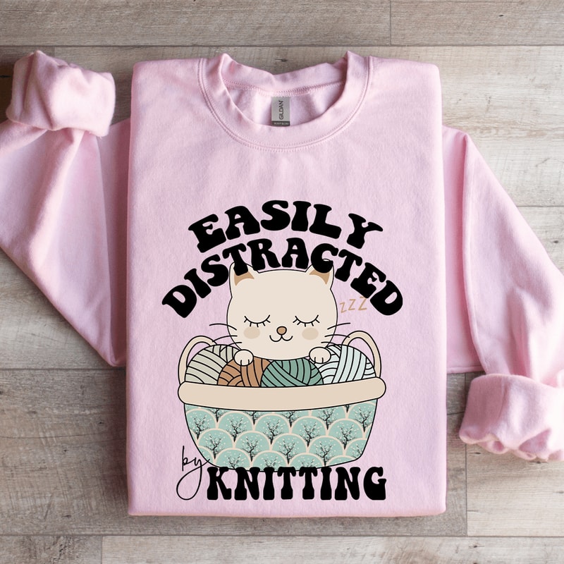Easily Distracted By Knitting Sweatshirt 3