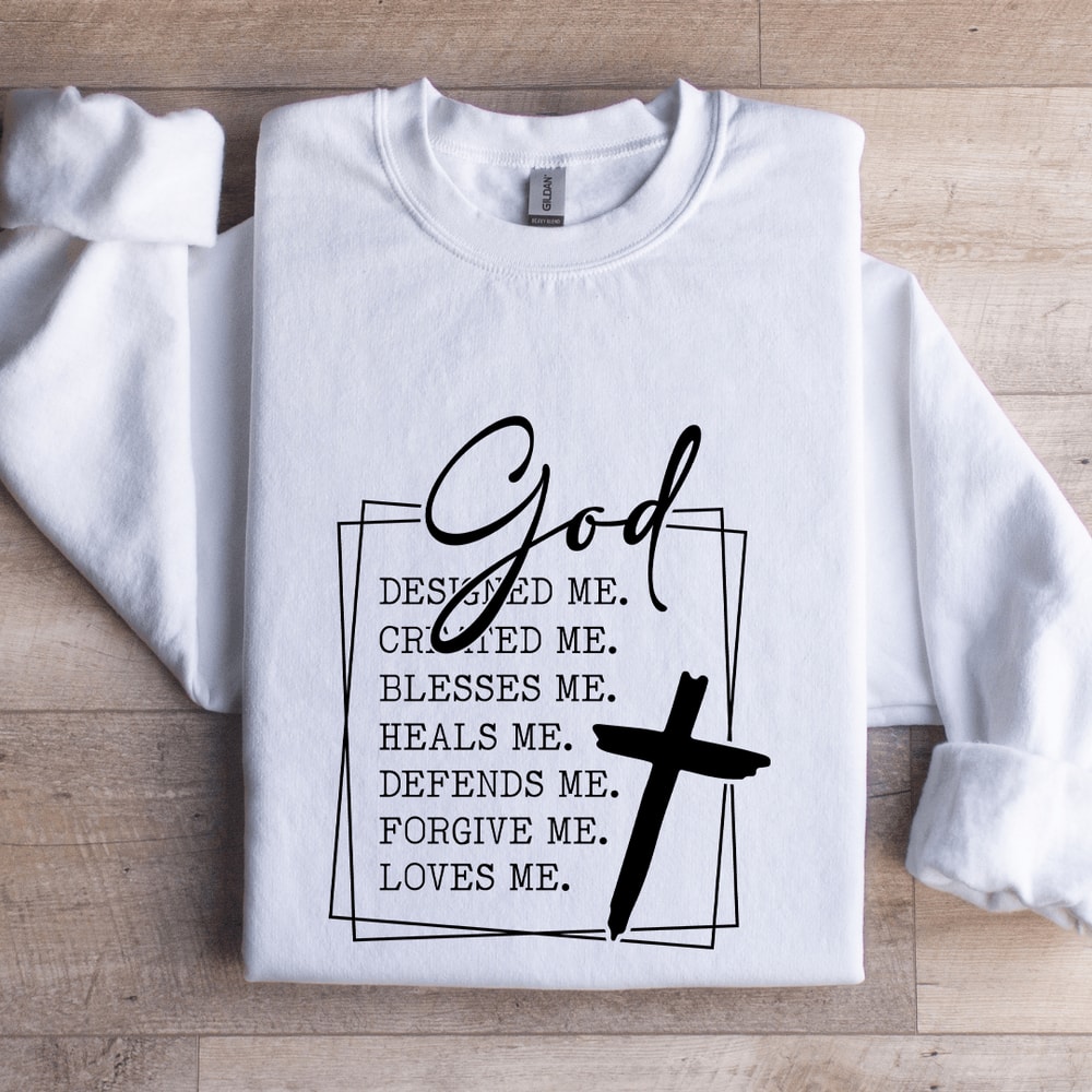 God Designed Me Crimted Me Sweatshirt 1