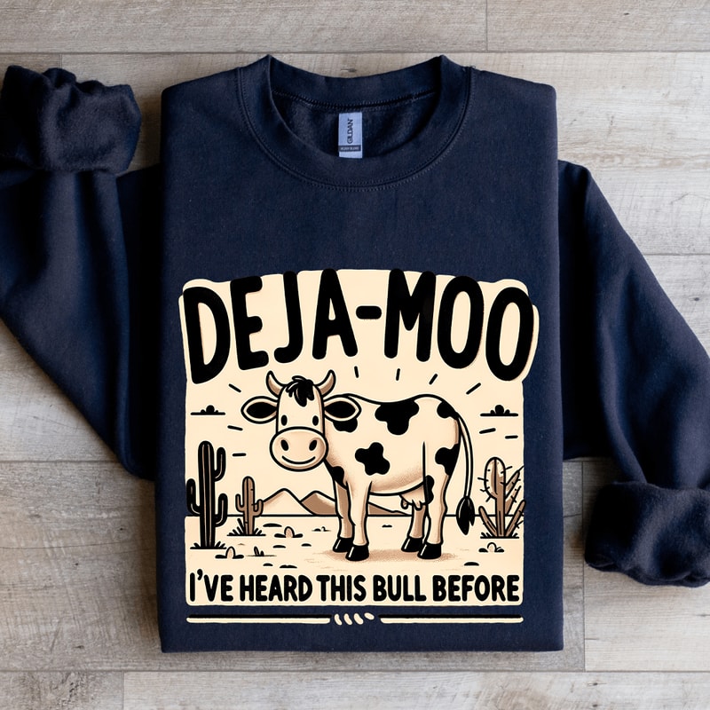 Deja Moo Ive Heard This Bull Before Sweatshirt 1