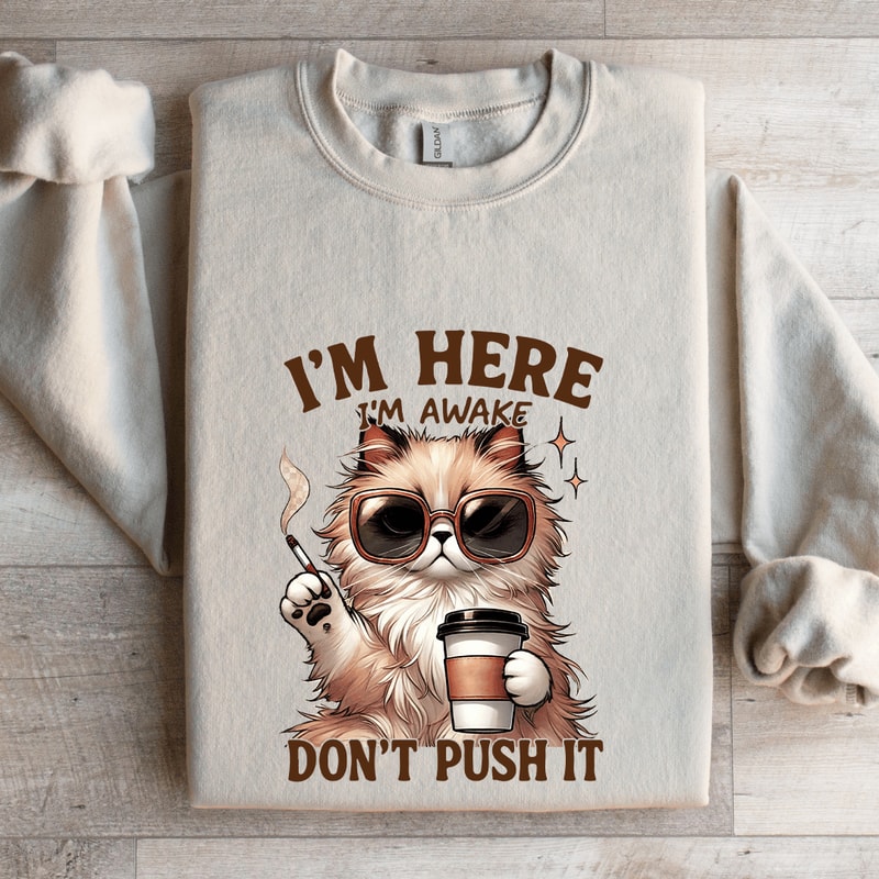 Im Here Im Awake Dont Push It Sweatshirt 4