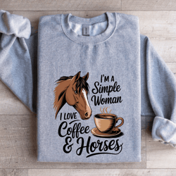 i'm a simple woman i love coffee & horses sweatshirt