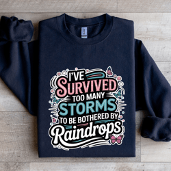 i've survived too many storms to be bothered sweatshirt