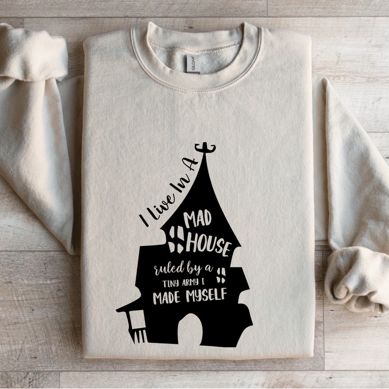 I Live In A Mad House Ruled Sweatshirt 4