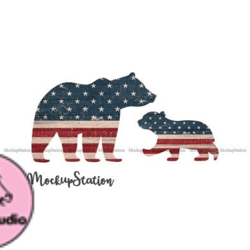Patriotic Mama Bear Sublimation PNG Design 26