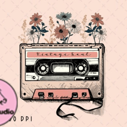 vintage soul cassette tape flowers png design 11