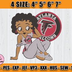 Atlanta Falcons Embroidery, Betty Boop Embroidery, NFL Machine Embroidery Digital, 4 sizes Machine Emb Files -28-Thomas