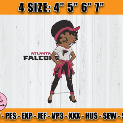 Atlanta Falcons Embroidery, Betty Boop Embroidery, NFL Machine Embroidery Digital, 4 sizes Machine Emb Files -29-Thomas