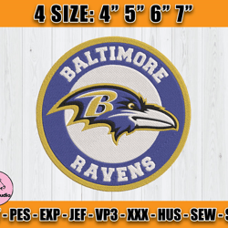 Ravens Embroidery, NFL Ravens Embroidery, NFL Machine Embroidery Digital, 4 sizes Machine Emb Files -11 Martin