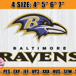 Ravens Embroidery, NFL Ravens Embroidery, NFL Machine Embroidery Digital, 4 sizes Machine Emb Files -26-Thomas
