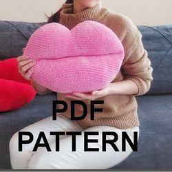 Crochet lips pillow pattern, Crochet lips tutorial