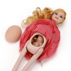 Baby Toy Pregnancy Doll Set Pregnant Doll Suit Doll Have A Baby In Her Tummy For Barbie Doll Child Toy Educational