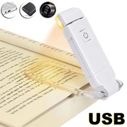 Adjustable Mini LED Bookmark Read Light USB Rechargeable Book Reading Light Brightness Eye Protection Clip Portable Book
