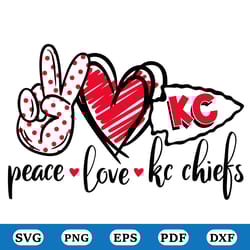 kc football chiefs peace love chiefs svg, sport svg, sport lover svg, hi hand svg, kc logo svg, kansas city chief svg
