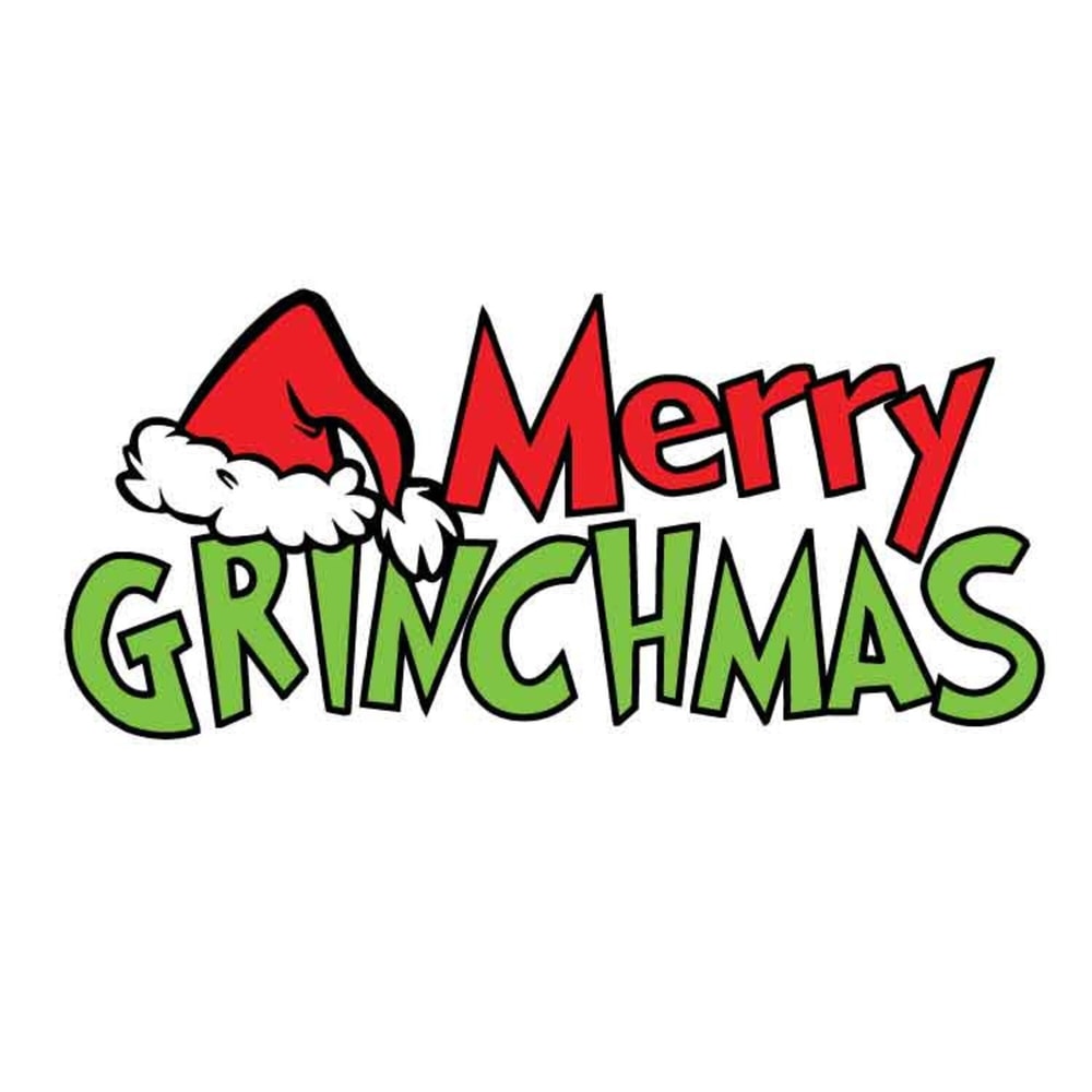 Merry Grinchmas Christmas With Hat Digital Download (SVG, PNG,eps,dxf) Grinch Cute Easy Cut Files.jpg