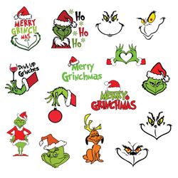 grinch face svg, grinch hand, grinch svg bundle, grinch ornament, grinch smile, green character svg