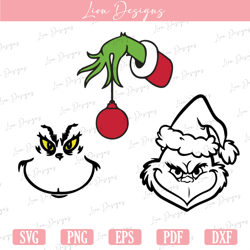 grinch face svg, grinch hand grinch svg, grinchmas svg, merry christmas svg, christmas gift, grinch face design