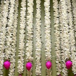 lotus buds and mogra flowers decoration