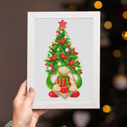 Christmas cross stitch pattern - Christmas gnome