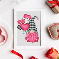 Cross stitch - Valentines day gnome