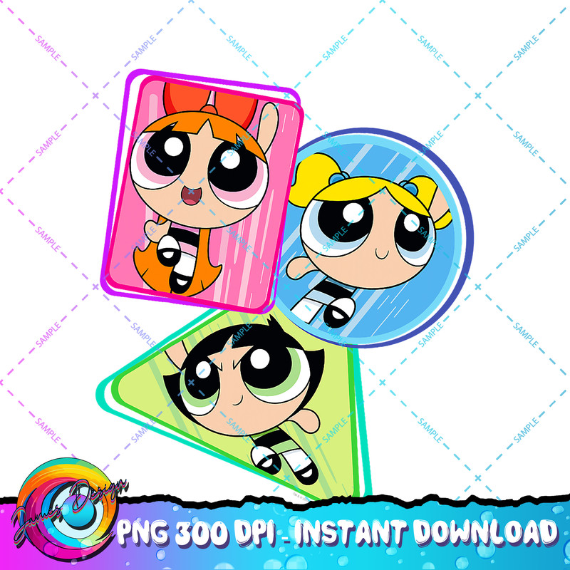 CN The Powerpuff Girls Trio Action Shot PNG Download.jpg