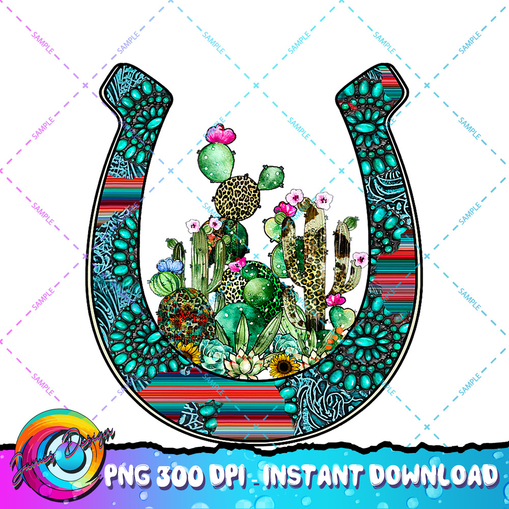 Country Western Cactus sunflower horseshoe apparel women PNG Download.jpg
