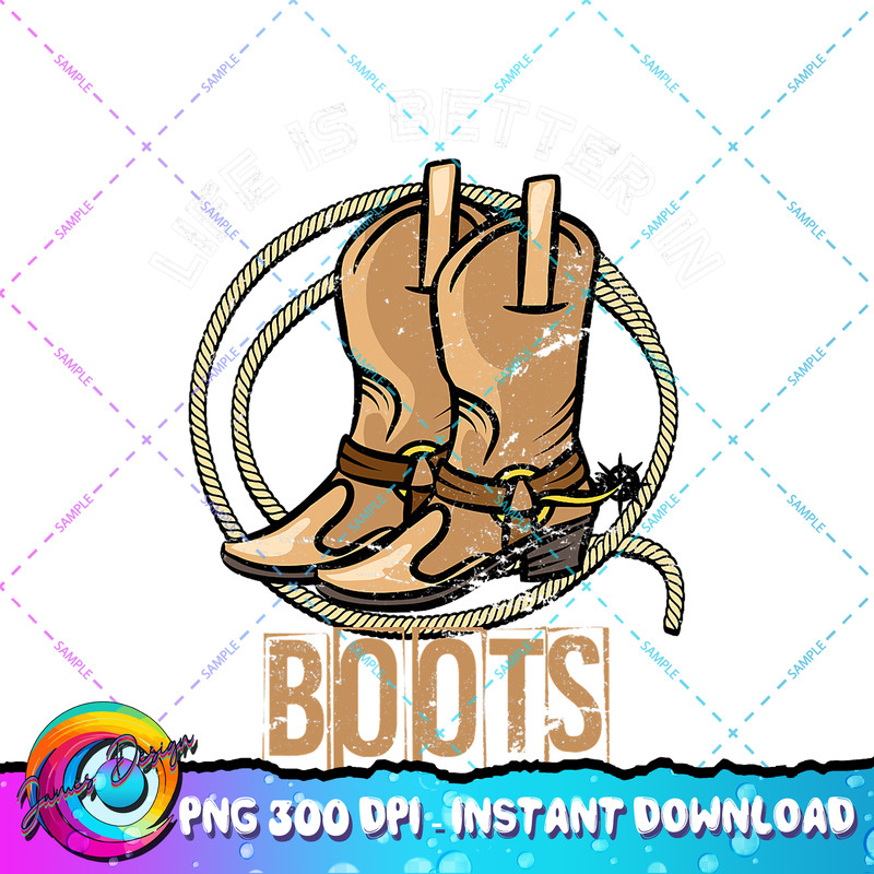 Cowboy Boots Country Cowboy Rodeo Men Gift Western Cowboy PNG Download.jpg
