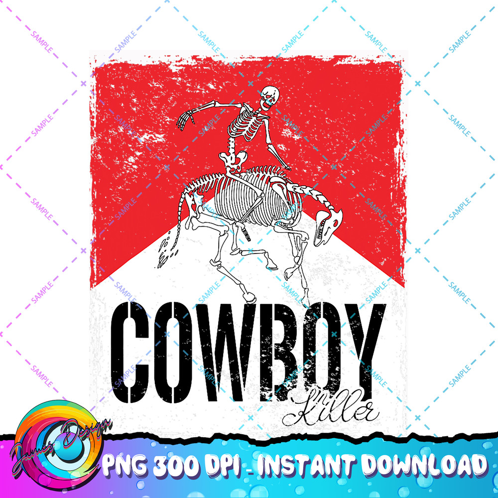 Cowboy Killer Vintage Western Funny Skeleton Riding a Bull PNG Download.jpg