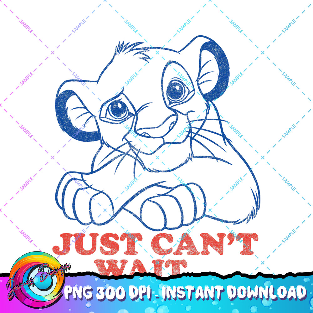 Disney Lion King Simba Just Can t Wait Outline Poster PNG Download.jpg