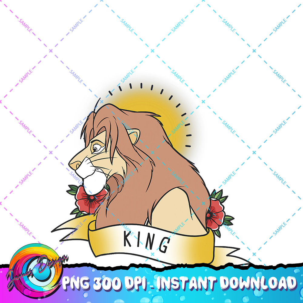 Disney Lion King Simba King Tattoo Yellow Graphic PNG Download PNG Download.jpg