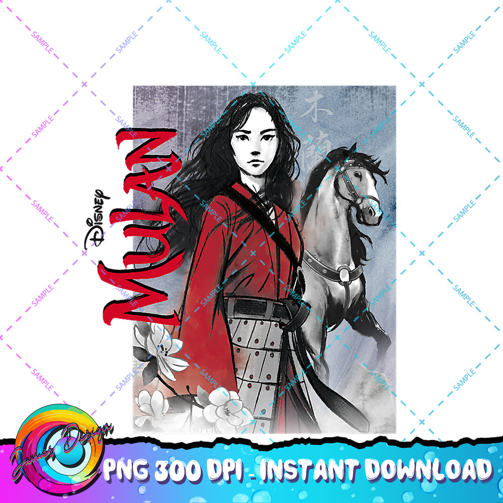 Disney Mulan & Khan Watercolor Poster PNG Download.jpg