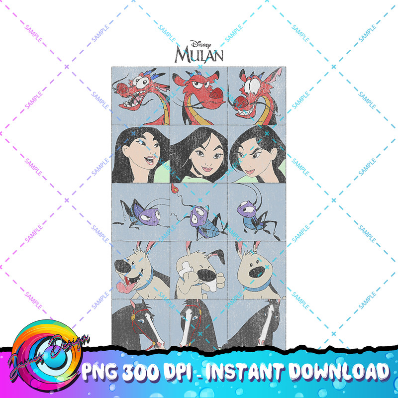 Disney Mulan Character Expressions Box Up Grid PNG Download.jpg