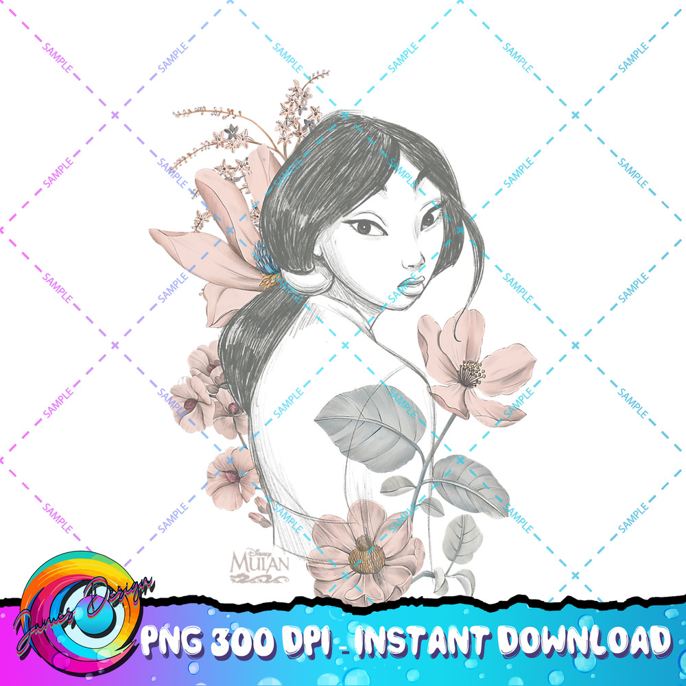Disney Mulan Line Art Portrait PNG Download.jpg