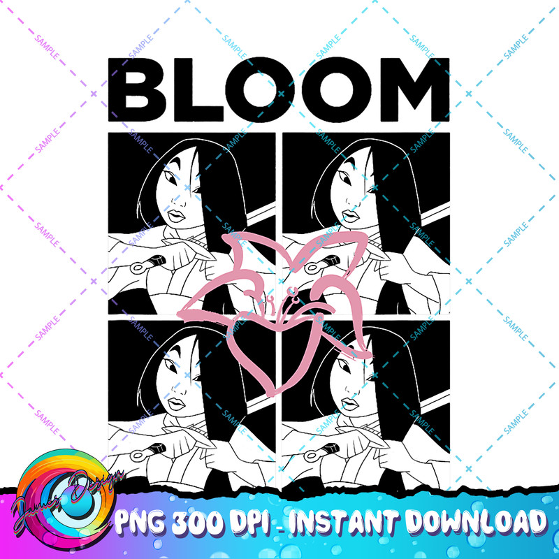 Disney Mulan Mulan Black & White Box Up Bloom PNG Download.jpg
