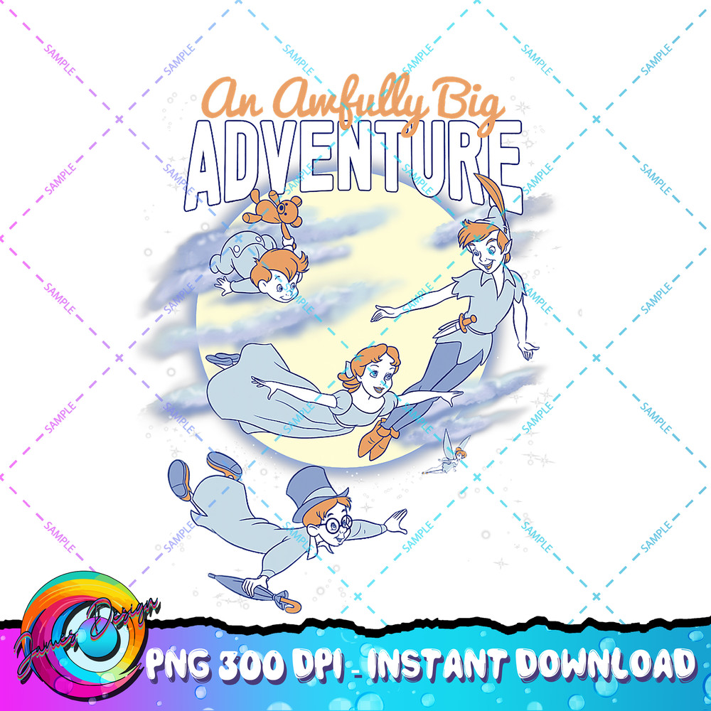 Disney Peter Pan Big Adventure Night Sky Fly Vintage PNG Download copy.jpg