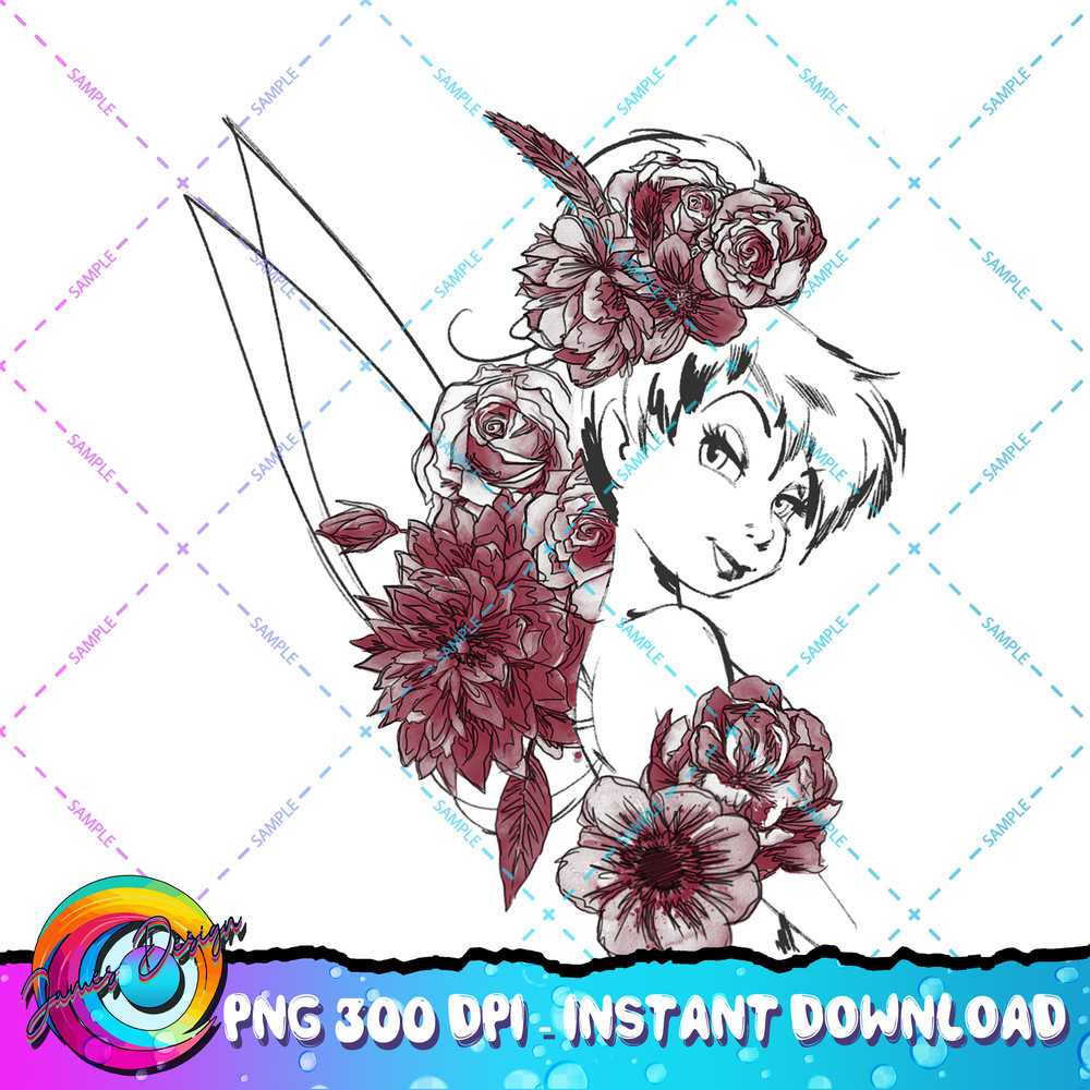 Disney Peter Pan Tinkerbell Flowers Floral Outline PNG Download PNG Download copy.jpg