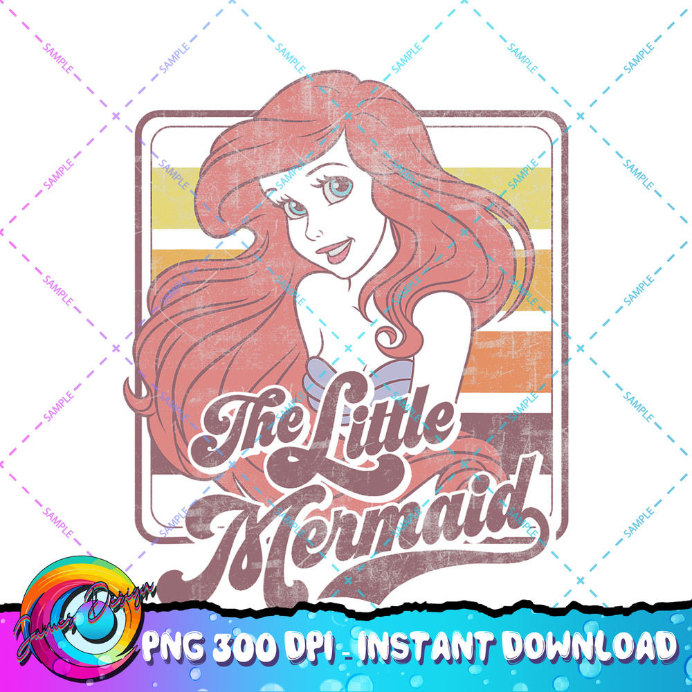 Disney Princess The Little Mermaid Ariel Vintage PNG Download.jpg