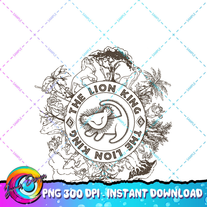 Disney The Lion King Circle Of Life Line Art Logo PNG Download.jpg