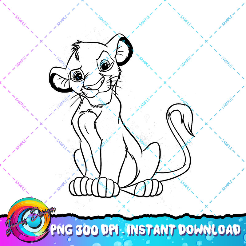 Disney The Lion King Simba Smirk Paint Splatter PNG Download.jpg