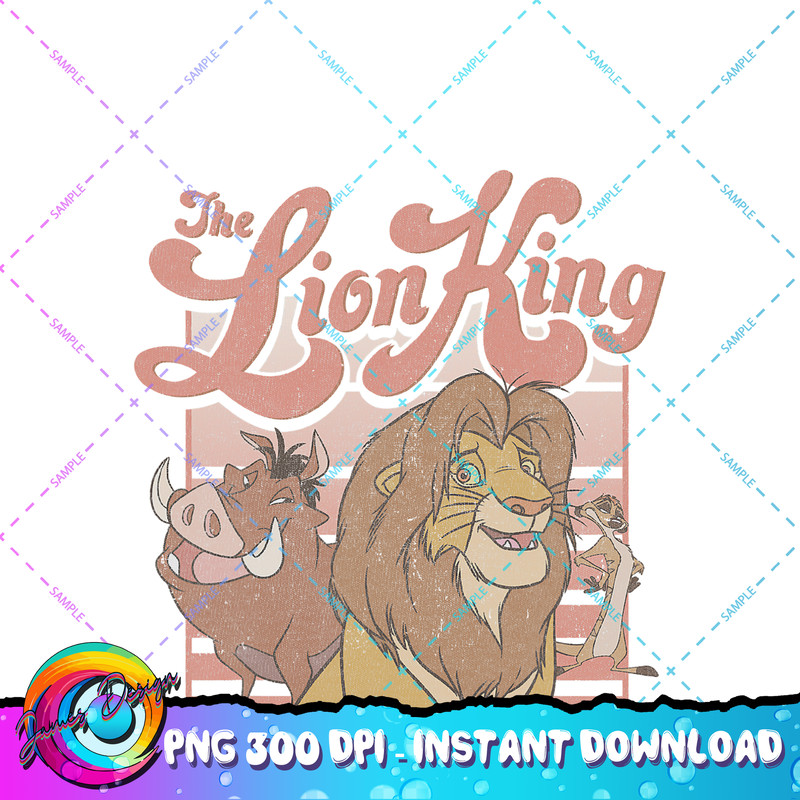 Disney The Lion King Simba Timon Pumbaa Retro PNG Download.jpg