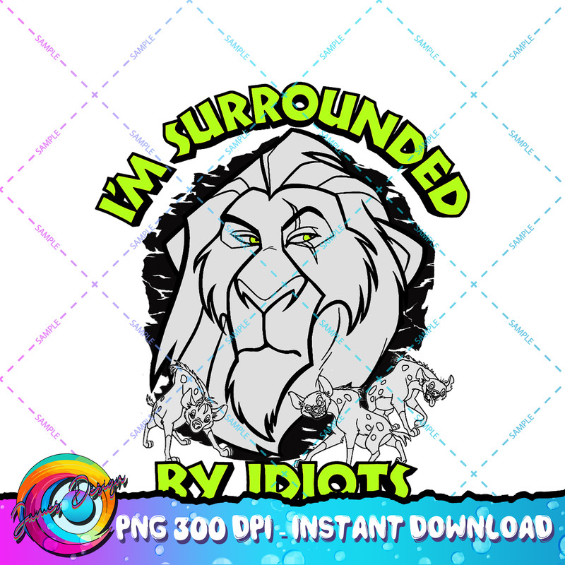 Disney The Lion King Surrounded By Idiots Scar Outline PNG Download.jpg