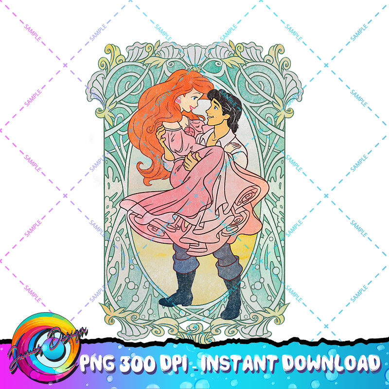 Disney The Little Mermaid Ariel & Eric Stained Glass After PNG Download.jpg