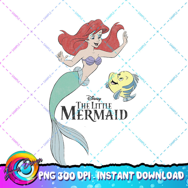 Disney The Little Mermaid Ariel & Flounder Portrait PNG Download.jpg