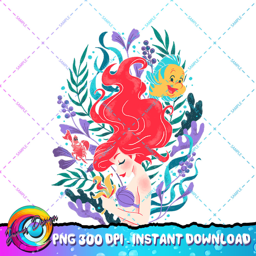 Disney The Little Mermaid Ariel Flounder And Sebastian PNG Download.jpg