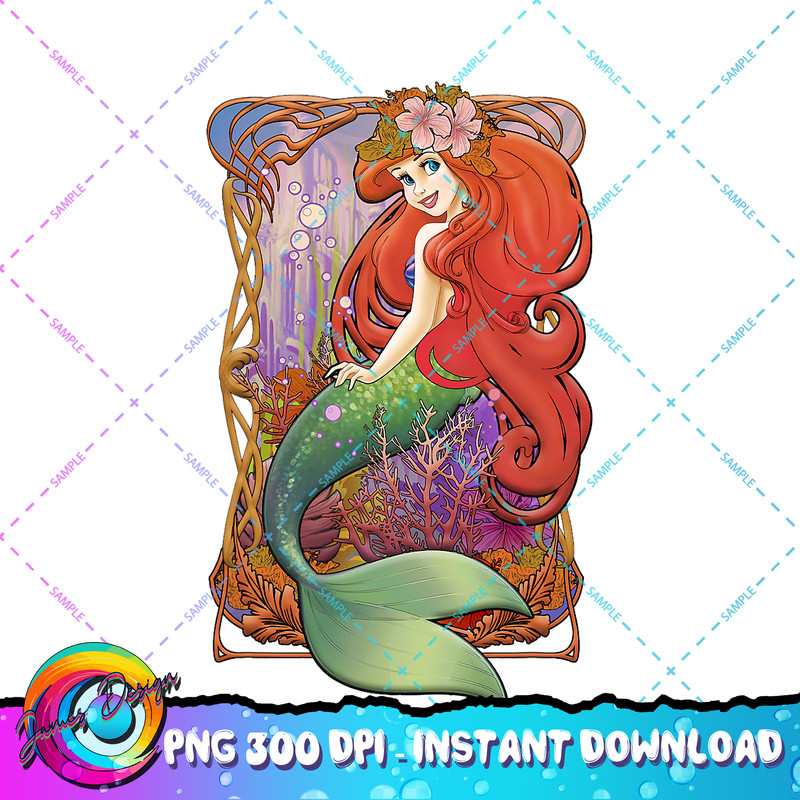 Disney The Little Mermaid Ariel Detailed Portrait PNG Download.jpg