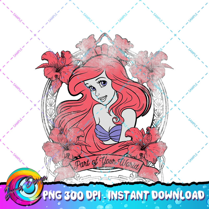 Disney The Little Mermaid Ariel Part Of Your World Framed PNG Download.jpg