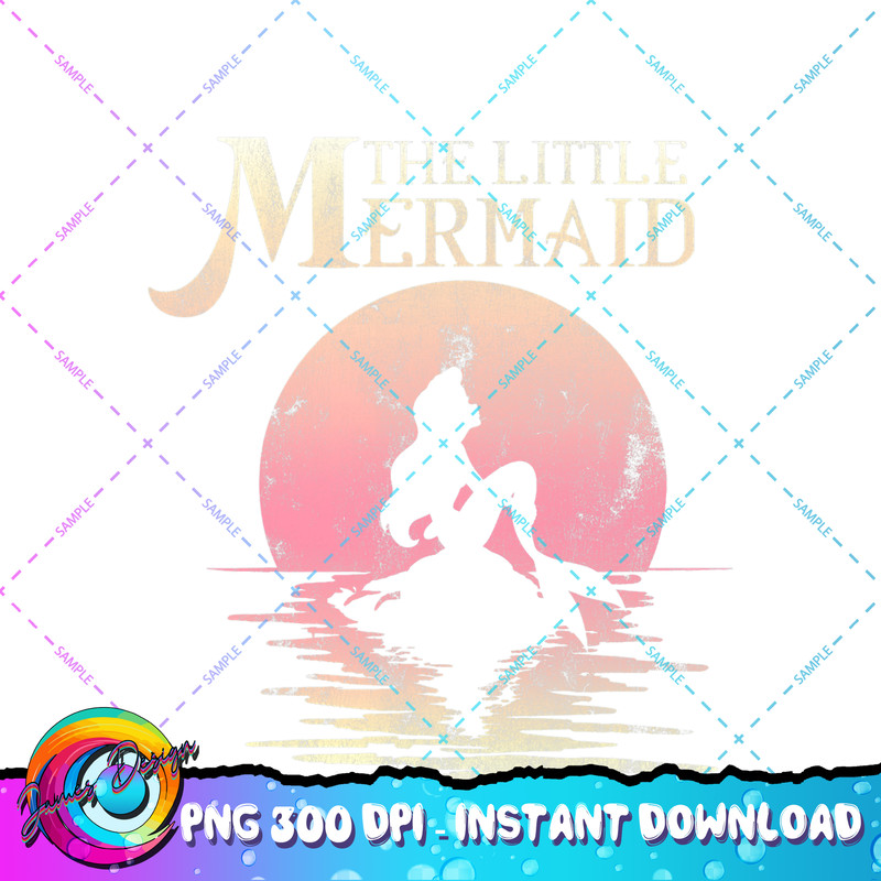 Disney The Little Mermaid Ariel Rock Moon Silhouette PNG Download PNG Download.jpg