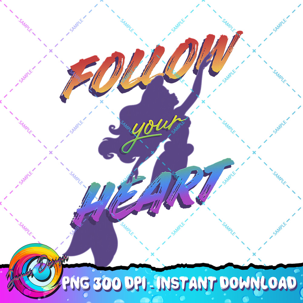 Disney The Little Mermaid Rainbow Follow Your Heart PNG Download.jpg