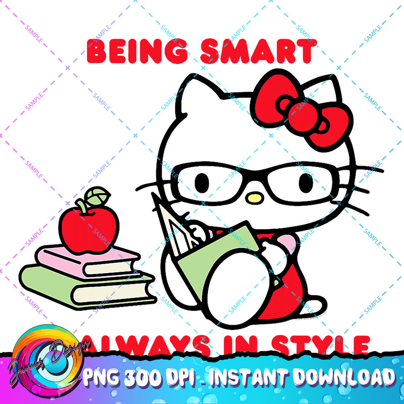 Hello Kitty Being Smart Is Always In Style Books Student PNG Download copy.jpg