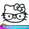 Hello Kitty Black and White Nerd Glasses Short Sleeve PNG Download copy.jpg